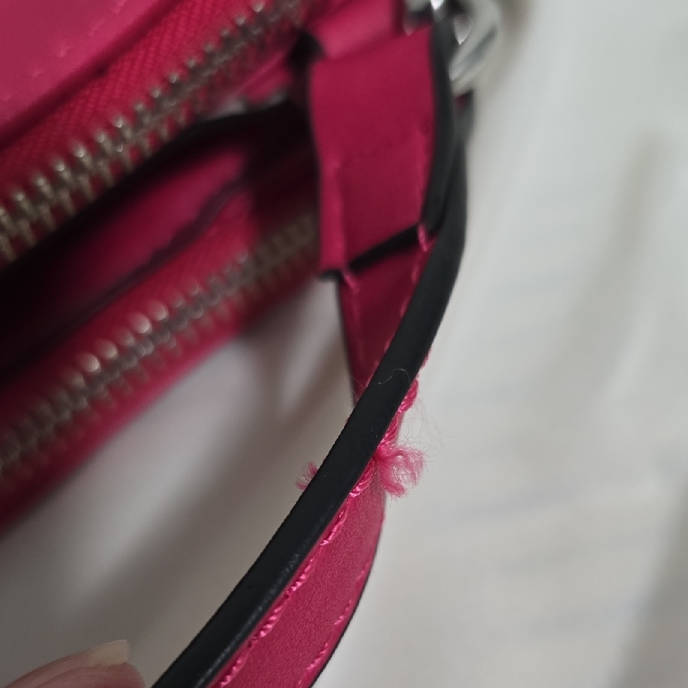 Nine West Hot Pink Crossbody Bag 3 Compartments Matte Finish - Picture 9 of 9
